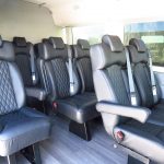 Van with stitched leather interior